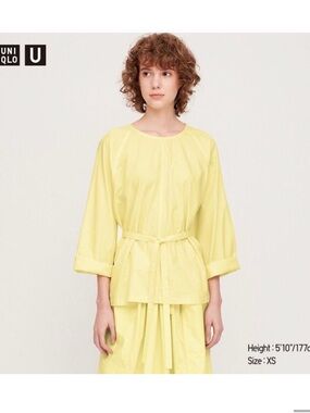 Uniqlo yellow t shape blouse relaxed summer top